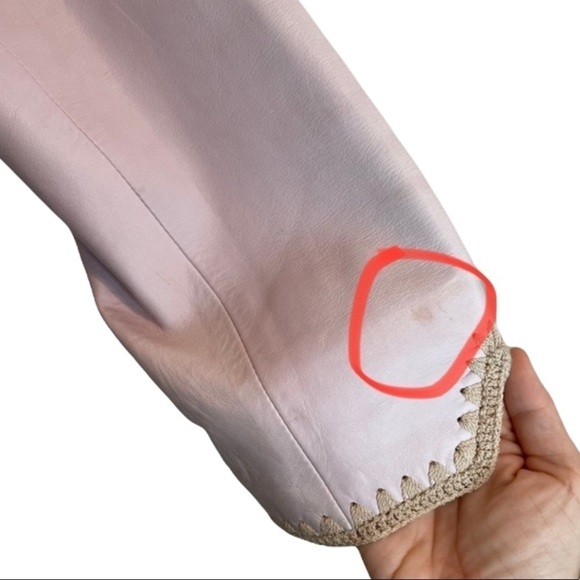 NWT ST. JOHN Lamb Leather Silk Light Pink Blazer Jacket 12 - Picture 9 of 16